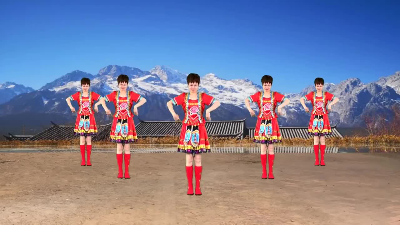 雪山阿佳版廣場(chǎng)舞,高原風(fēng)情的熱烈舞動(dòng)
